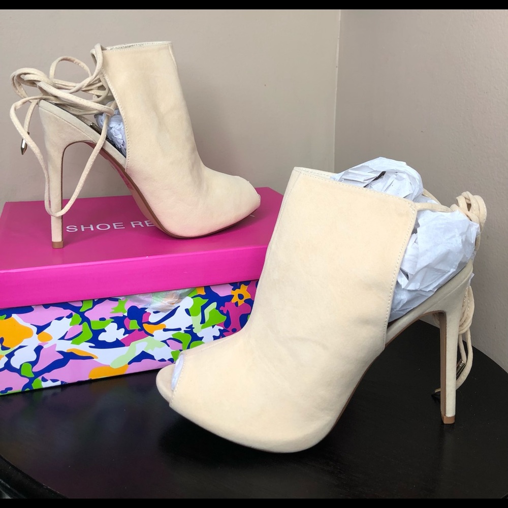 Shoe Republic LA Pagani Nude Suede Bootie
